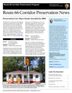 Route 66 Corridor Preservation Program  National Park Service U.S. Department of the Interior  Route 66 Corridor Preservation News