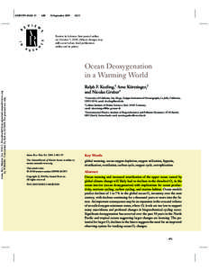 Oceanic gyres / Physical oceanography / Aquatic ecology / Chemical oceanography / Oxygen minimum zone / Ocean deoxygenation / Ocean gyre / Effects of global warming / Equatorial Counter Current / Oceanography / Water / Fluid dynamics