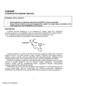 ® COZAAR  (LOSARTAN POTASSIUM TABLETS)