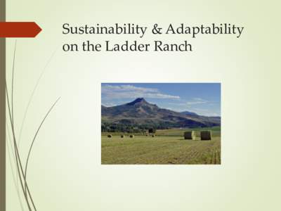 Sustainability & Adaptability on the Ladder Ranch The Ladder Ranch Raising cattle, sheep, horses, dogs and children Since 1881