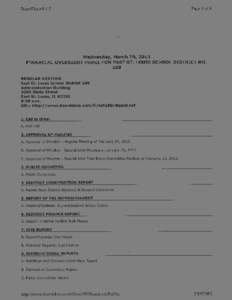 East St. Louis School District 189 Financial Oversight Panel meeting agenda - March 20, 2013