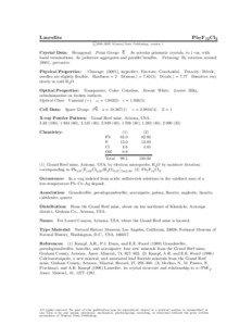 Natural resources / Grandreefite / Caledonite / Linarite / Sulfate minerals / Chemistry / Crystallography