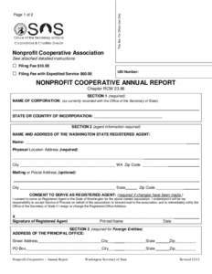 This Box For Office Use Only  Page 1 of 2 Nonprofit Cooperative Association See attached detailed instructions