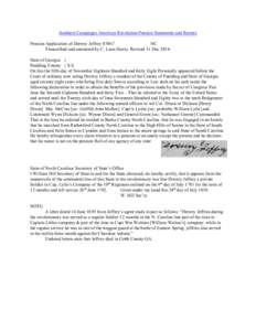 Southern Campaigns American Revolution Pension Statements and Rosters Pension Application of Drewry Jeffrey S7067 NC Transcribed and annotated by C. Leon Harris. Revised 11 Dec[removed]State of Georgia } Paulding County } 