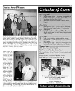 Student Award Winners  15 Calendar of Events February 2006