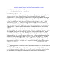 Southern Campaign American Revolution Pension Statements & Rosters Pension Application of George Calmes S8172 Transcribed and annotated by C. Leon Harris State of Maryland Allegany to wit On this first day of May 1834 pe