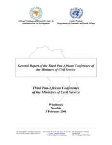 African Training and Research Centre in Administration for development United Nations Department of Economic and Social Affairs