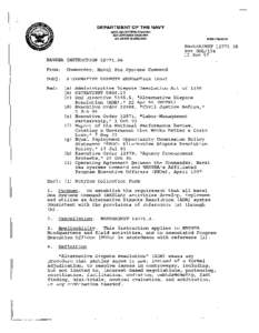 Civilian Board of Contract Appeals / Naval Surface Warfare Center / Arbitration / Conciliation / Dispute resolution / Alternative dispute resolution / Mediation