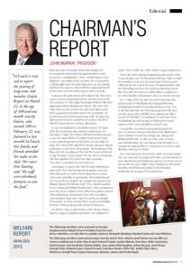 Editorial  CHairman’s report john murray, president