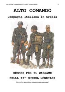 Alto Comando – Campagna Italiana in Grecia – Riccardo Affinati  ALTO COMANDO