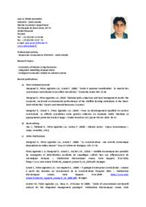 José A. PEREZ AGUNDEZ IFREMER - UMR AMURE Marine Economics Department Technopole de Brest-Iroise, BP[removed]Plouzané FRANCE