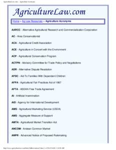 AgricultureLaw.com -- Agriculture Acronyms