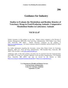 GFI #206 - VICH GL47 Comparative Metabolism