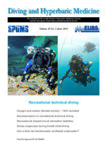 Diving and Hyperbaric Medicine The Journal of the South Pacific Underwater Medicine Society and the European Underwater and Baromedical Society
