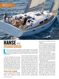 SEATRIAL BY ZUZANA PROCHAZKA HANSE 415  GERMAN ENGINEERING COMBINED WITH