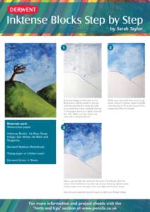 Inktense Blocks Step by Step by Sarah Taylor 1  Draw the shape of hills with an Iris