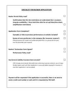 Microsoft Word - CHECKLIST FOR ONLINE BUSKER APPLICATION