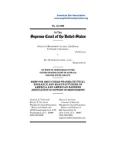 No[removed]IN THE Supreme Court of the United States STATE OF MISSISSIPPI EX REL. JIM HOOD, ATTORNEY GENERAL,