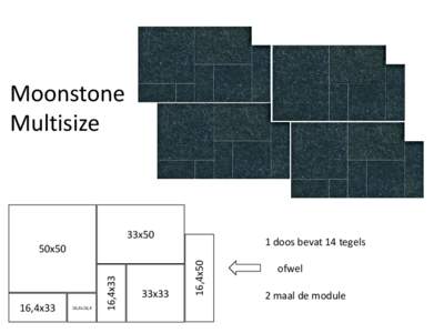 Moonstone Multisize 33x50  1 doos bevat 14 tegels