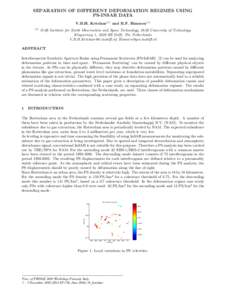 SEPARATION OF DIFFERENT DEFORMATION REGIMES USING PS-INSAR DATA V.B.H. Ketelaar(1) and R.F. HanssenDelft Institute for Earth Observation and Space Technology; Delft University of Technology