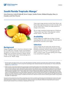FCS8532  South Florida Tropicals: Mango1 Amy Simonne, Linda B. Bobroff, Anne Cooper, Sandra Poirier, Mildred Murphy, Mary Jo Oswald, and Chris Procise2