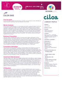 CILOA SAS One line pitch: An exosome-based breakthrough technology to develop a new generation of safe, affordable and efficient vaccines responding to any future pandemic virus threats.  Market Analysis: