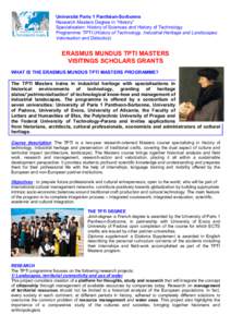    	
   Université Paris 1 Panthéon-Sorbonne Research Masters Degree in “History”