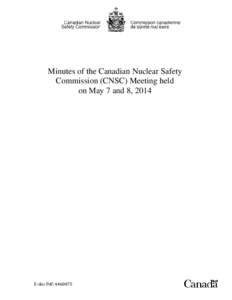 Minutes of the CNSC Meeting held on May 7 and 8, 2014