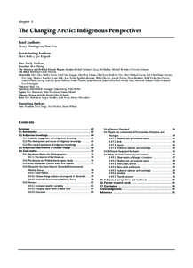 Chapter 3  The Changing Arctic: Indigenous Perspectives Lead Authors Henry Huntington, Shari Fox Contributing Authors