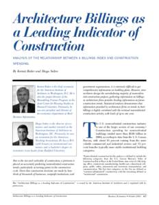 Architecture Billings as a Leading Indicator of Cosntruction