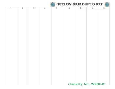 FISTS CW CLUB DUPE SHEET[removed]