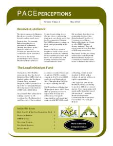 P A C E PERCEPTIONS  Volume 3 Issue 2 May[removed]Business Excellence 