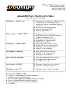 Microsoft Word - Organization Sponsorship levels 2014.docx