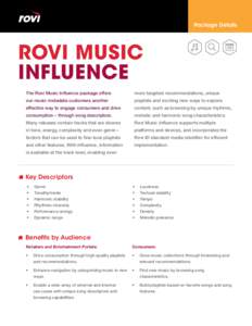 Rovi Music Influence Package Details