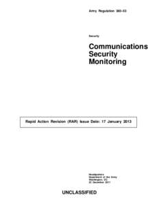 Cryptography / Military intelligence / Military communications / Data security / Communications security / Signals intelligence / Operations security / 1st Information Operations Command / COMSEC / National security / Espionage / Security