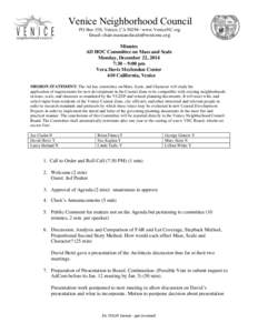 Venice Neighborhood Council neighborhood*council PO Box 550, Venice, CAwww.VeniceNC.org 	
  Email:	
  	
  