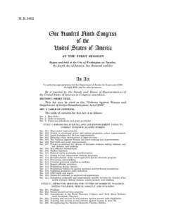 H. R[removed]One Hundred Ninth Congress of the United States of America AT THE FIRST SESSION