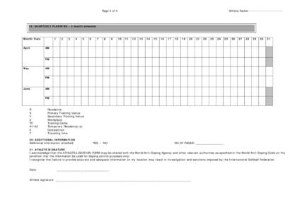 Microsoft Word - 3 month schedule _Page 4_ athlete location form AprilJune.doc