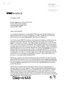 November 8,2002  Dockets Management Branch (HFA-305) Food and Drug Administration 5630 Fishers Lane Room 1061 Rockville MD 20852