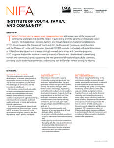 Economy of the United States / Learning / Cooperative extension service / 4-H / National Institute of Food and Agriculture / Land-grant university / Family and consumer science / Positive youth development / Cooperative State Research /  Education /  and Extension Service / Rural community development / Agriculture in the United States / Education