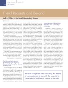 Friend Requests and Beyond: Judicial Ethics in the Social Networking Sphere