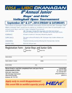 FOSA and  8thAnnual Junior Boys’ and Girls’ Volleyball Open Tournament