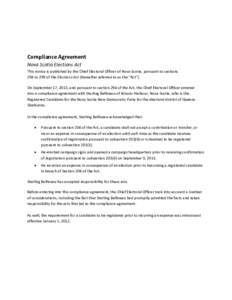 Microsoft Word - Draft Compliance Agreement Notice September[removed]docx