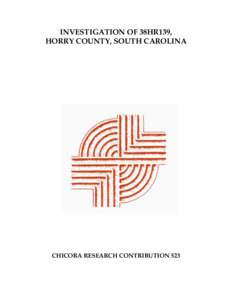 Investigation of 38HR139, Horry County, South Carolina
