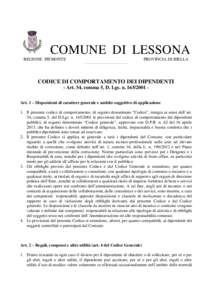 COMUNE DI LESSONA REGIONE PIEMONTE PROVINCIA DI BIELLA ________________________________________