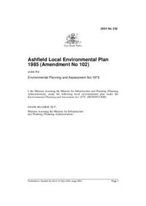 2004 No 248  New South Wales Ashfield Local Environmental Plan[removed]Amendment No 102)