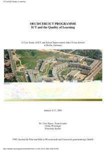 ICT and the Quality of Learning  OECD/CERI ICT PROGRAMME ICT and the Quality of Learning  A Case Study of ICT and School Improvement Jules-Verne-School