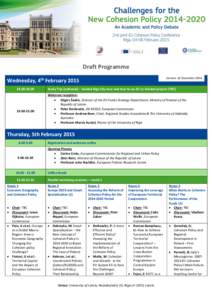 Draft Programme Version: 22 December 2014 Wednesday, 4th February[removed]