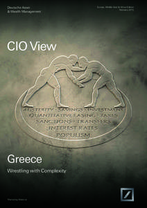 Deutsche Asset & Wealth Management CIO View  Greece