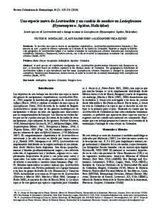 Revista Colombiana de Entomología 36 (2): [removed]319 Una especie nueva de Lestrimelitta y un cambio de nombre en Lasioglossum (Hymenoptera: Apidae, Halictidae)